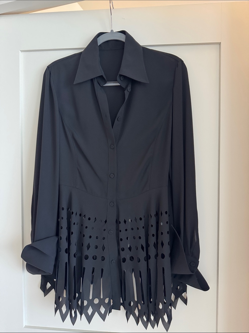 GIANFRANCO FERRE BLACK Long Sleeve Buttoned BLOUSE
